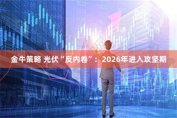 金牛策略 光伏“反内卷”：2026年进入攻坚期